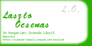 laszlo ocsenas business card