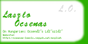 laszlo ocsenas business card